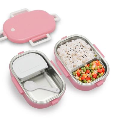 China Freshness Preservation Microwave Lunch Box Stainless Steel Safe Bento Box With Interior Compartment for sale