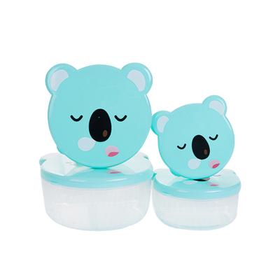 China Plastic Freshness Preservation 4pcs Cartoon Food Storage Box for sale