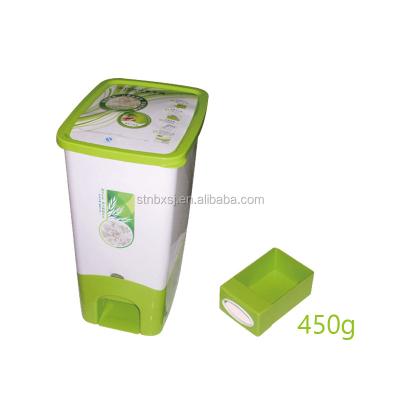 China Sustainable Plastic 21KG Rice Storage Container Rice Dispenser for sale