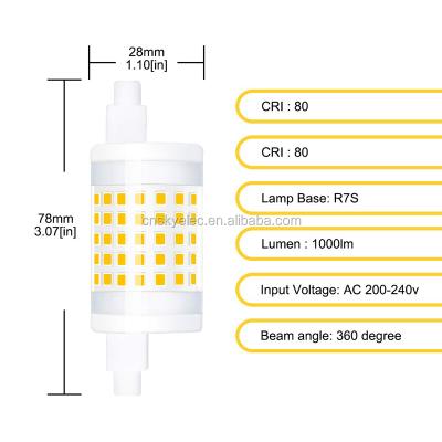 China New Residential Ceramic 10W R7S Led 78mm AC85-265V r7s LED Corn Light for sale