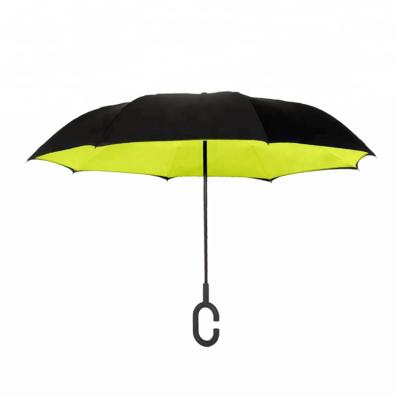 China Free Sample Modern China Factory C Handle Reverse Umbrella Outdoor Inverted Waterproof Umbrella for sale