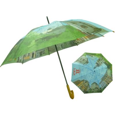 China Modern Free Sample Creative Heat Transfer Printing Customized Logo Upright Umbrella for sale