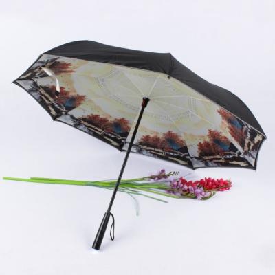 China China Supplier Modern Auto Open Inverted Umbrella With Led Light for sale