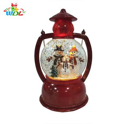 China Christmas Decorative Glowing Snowman Lantern Ornament Hanging Snow Globe /Souvenir LED Night Light Table Lamp Gift /Christamas Home Decoration/Gift with Blowing Snows for sale