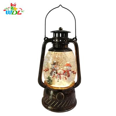 China New Christmas Decoration 2021 Home Christmas Decorations Christmas Lantern Christmas Decorations Lantern Style Resin Snowman Musical Light Snow Globe Personalize for sale