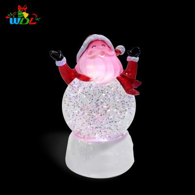 China Led movements and lighting+glitter sparks inside 2020 Santa Christmas Gift Shoelaces Figurine Led Light Glitter de navidad de Para de novedades De nieve le navidad snow globe with music for sale