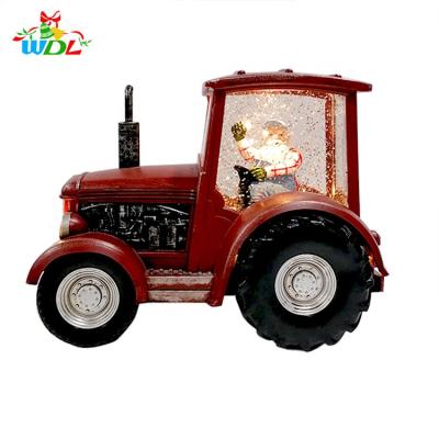 China Red Navidad Truck Christmas Gift/Keepsake Decoration/Christmas Ornament Ornament Customization and Timer Acceptable Para By Santa Spinning Christmas Snow Globe with Silver Glitter for sale