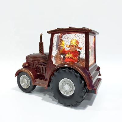 China Promotion Christmas Gift / Home Decoration / Souvenir Rechargeable Battery Power Truck 2020 New Products Red Christmas Ornaments Diy Plastic Snow Globe Led Glitter Shinning Lantern for sale