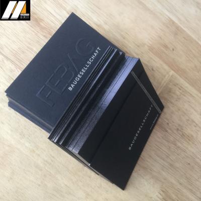 China Advertising Good Prices Soft Suede Paper With Logo In Silver Foil Embossed Business Card for sale