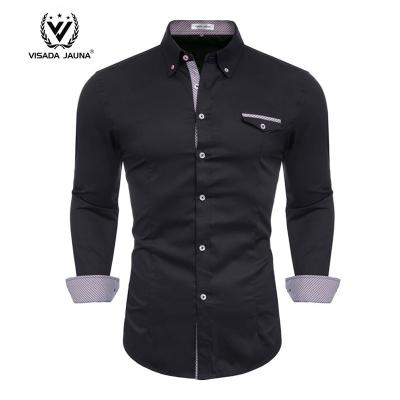 China Brand Free Shipping Anti-pilling Cotton Plus Size Fit Casual Slim Fashion High Quality Formal Shirts Anti-pilling For Men Social Camisa Masculino Blusas for sale