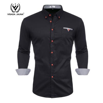 China 100% Cotton Anti-pilling Fashion Brand Office Work Tops Men Dress Shirts Anti-pilling Long Sleeve for sale