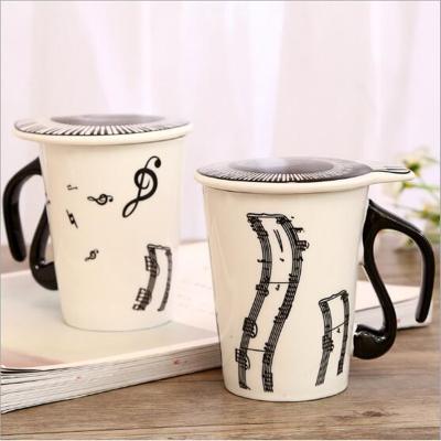 China 270ml Musical Note Piano Mug Novelty Music Tea Cup Viable Ceramic Porcelain Travel Mug Coffee Mugs for sale