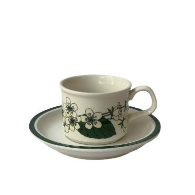 China Viable Bone China Vintage Cups And Saucers Set Floral Porcelain Vintage Coffee Cup Espresso Vintage Cup for sale