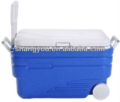 China A cooler box of the large waterproof blue 98L thermos with wheels for sale