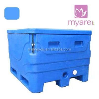 China 400L Ice Cooler Waterproof Blue Fishing Professional Plastic Rotomolded Box for sale