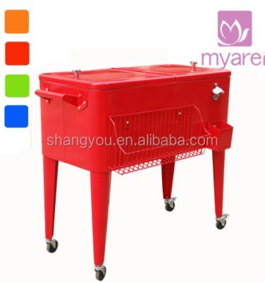 China 80L Food Patio Rolling Party Cooler Cart , Serving Cooler Cart for sale