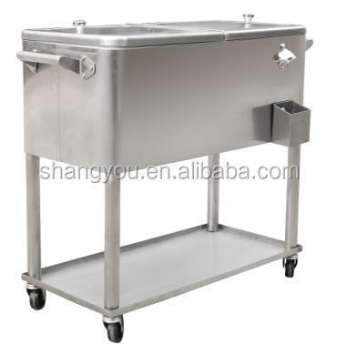 China Waterproof 80L Cooler Beverage / Wine Cart On Wheel for sale