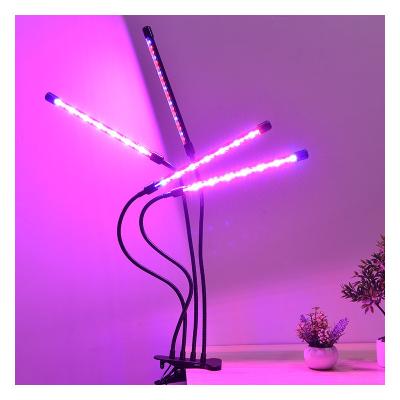 China Seed Starting DC5V USB Charger Full Spectrum Seed Starting With IR LED UV Grow Light Strips 4heads Greenhouse Grow Kit For Indoor Plants Hanging Hydroponic for sale