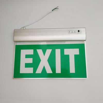 China Emergency Lighting Power Supplies Hanging Exit Sign CE ROHS Acrylic Led Emergency Exit Sign Light for sale