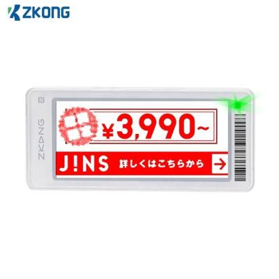 China Zkong Supermarket 2.9 inch price tag system eink electronic price tag eel rfid price tag pricing for sale