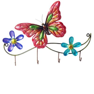 China FREE SAMPLE Hot Sales Minimalist Bedroom Accessories Colorful Butterfly Ornaments Room Keys Clothes Hooks for sale