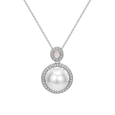 China 2021 New Fashion Design TRENDY Opal Freshwater Pearl Necklace Pendant Necklaces for sale