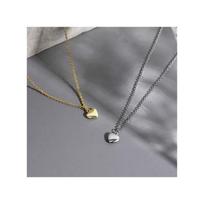 China FASHIONABLE ladies simple love S925 gold plated silver shiny necklace good quality for sale