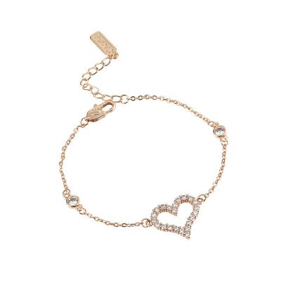 China New hot sale TRENDY style full diamond cavity love ladies bracelet fashion cute, romantic bracelet women for sale