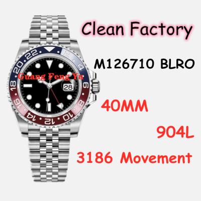 China Best 1:1 Factory GMT 126710 BLRO 904L SS Automatic Date Mens Watch Automatic Mechanical Clean Edition On Strap VR3186 CHS for sale