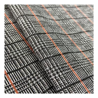 China Anti pill yarn dyed plaid fabric jacquard knitting fabric knitted fabrics TR tartan for shirt skirt garment for sale