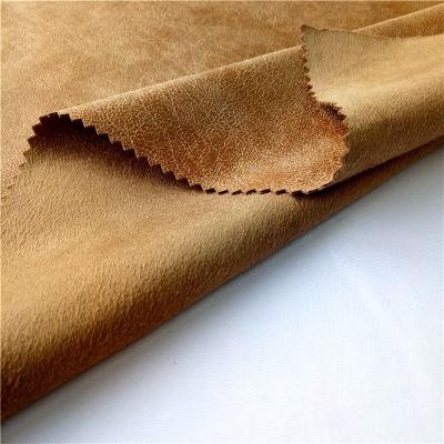 China Memory Foil Stamping Micro Faux Suede Knitting Fabrics Knitted Textured Fabric For Coat Garment Upholstery for sale