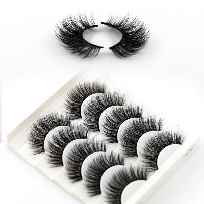 China Long 5 Pairs Natural False Mink Eyelashes Empty Bling Glitter Faux Stone Lash Book Multi Pack False Eyelashes Wholesale Eyelash Set Seller for sale