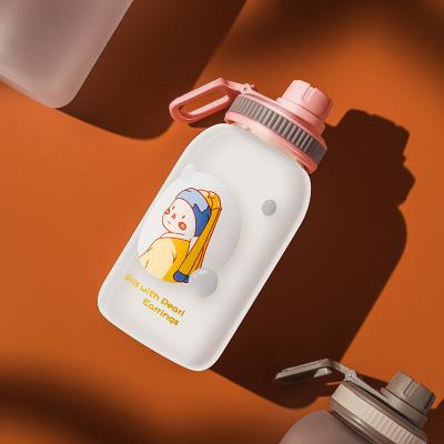 China Viable Hot Wholesale Transparent Glass Insulated Portable Cute Water Bottle With Straw for sale