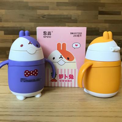 China Sustainable Creative Double Wall Kids Travel Glass Water Bottle With Straw And Lid Baby Glass Water Bottle for sale