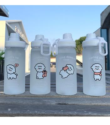 China Office Viable Clear Gift Cute Newcomer Cartoon Glass Bottle Printing Mug In Summer for sale