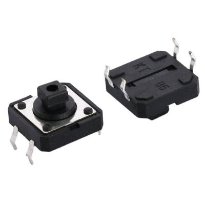 China TS-1109 12x12x7.3mm plastic dip tact switch with square button, 7.3mm tact switch with ocation column for sale