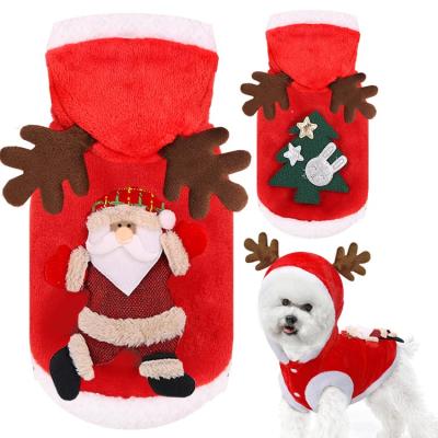 China Wholesale Super Cute Elk Colorful Adjustable Luxury Soft Plush Christmas Winter Pet Cat Dog Costume Soft Clothes Viable for sale