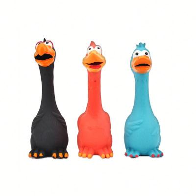 China Wholesale Viable Natural Funny Latex Scream Hit Amazon Latex Duct Chicken Molars Resistant Chicken Dog Toys Pet Products for sale