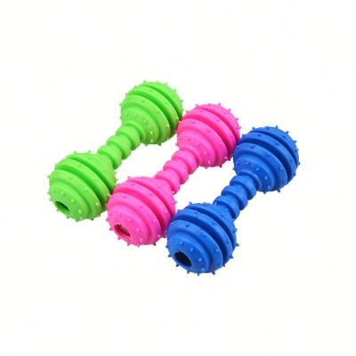 China Hot-Selling Indestructible Toy Pet Toy Dog Amazon Chewer TPR Rubber Bite Barbell Aggressive Chew Eco-Friendly Sustainable Wholesale Boredom for sale