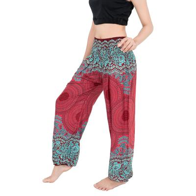 China Anti-Wrinkle Women's Flowy Boho Pants Loose Casual Bohemian Hippie Lounge Joggers Palazzo Harem Yoga Elephant Cozy Pajamas for sale