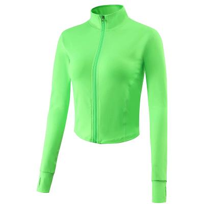 China Breathable Women's Sporty Zipper Full Up Lightweight Long Sleeve Crop Workout Sports Track Stretch Running Jacket for sale