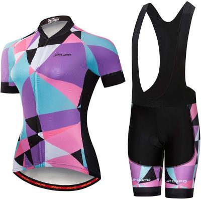 China Breathable Women's Cycling Tank Top + Shorts Short Sleeve Padded Cycling Shirts Bike Clothing Bicycle for sale