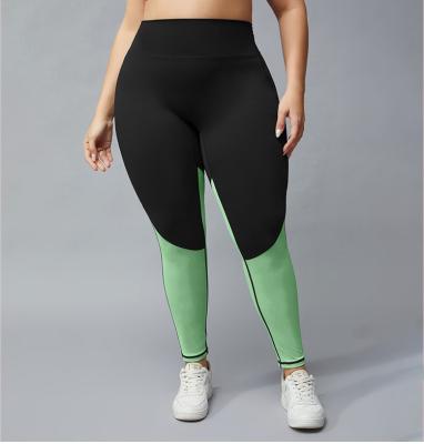 China Breathable High Waist Quick Dry Contrast Color Plus Size Running Yoga Pant Gaiters For Women for sale