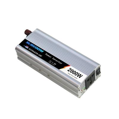 China Manufacturers Supply DC To Portable Vehicle Mounted AC 12V 24V 48V 110V 220V 2000W Sine Wave Power Inverter 166.7*95*55mm for sale