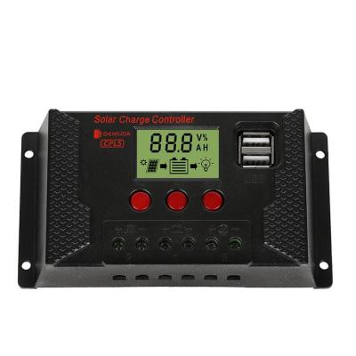 China Auto Adjustable Charger Controller 12V 24V 20A LCD Display With Dual USB Solar Charge Controller for sale