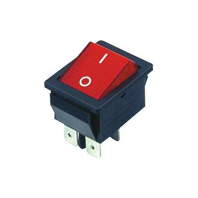 China KCD-604AA1 appliances 3 pin spst 16 amp 250 volt red lighted spring return switch KCD-604AA1 for sale