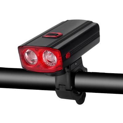 China Power Bank Outlet Cycling Head 2*T6 LED Bicycle Front Lamp IP65 USB 2000mah Waterproof Rechargeable Bicycle Light 11*5*3cm for sale