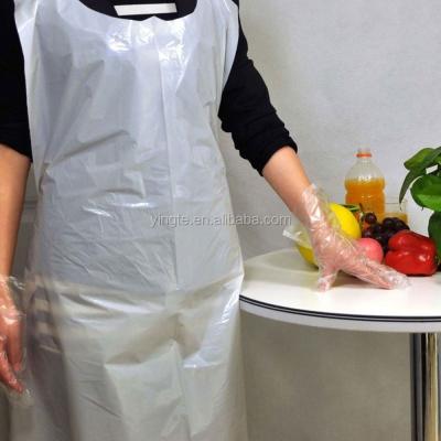 China Factory price blue and white cheap custom plastic kitchen pe cleaning aprons for sale