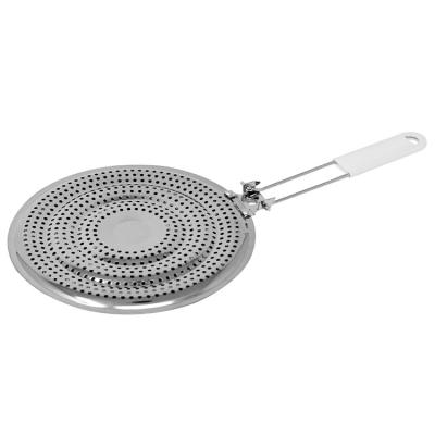 China Sustainable Stainless Steel Pot Mat With Handle Plastic Heat Diffuser Reducer Flame Simmer Plate Guard for sale