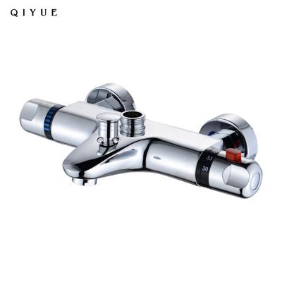 China New Arrival Wall Mounted Chrome Free Polished Slide Bar Thermostatic Hotel Bath Shower Mixer Faucet for sale